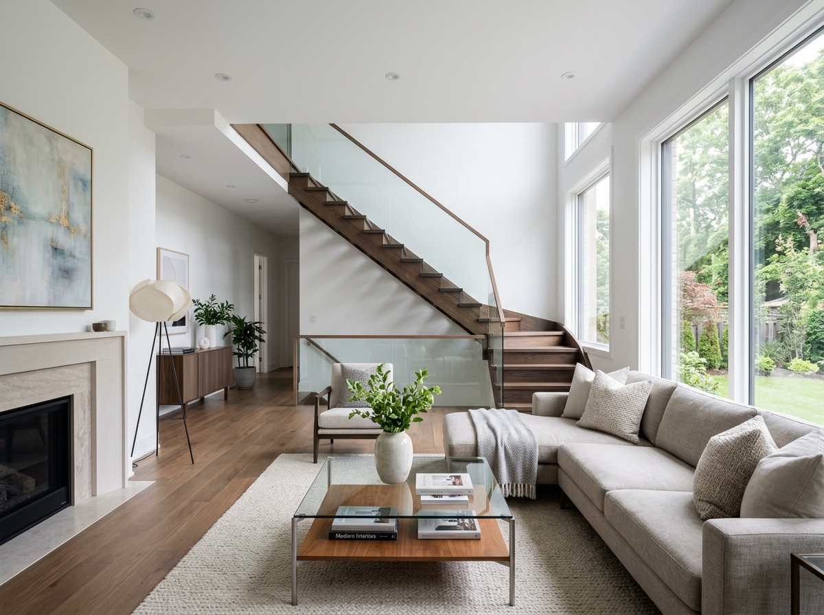 Living room and staircase finished by AA&E Eldorado